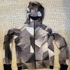 Nike Geometric Black and Gray Ski Jacket